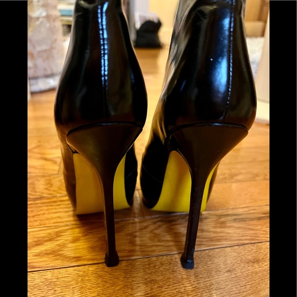 YSL Tribtoo Black Patent Ankle Boots 39 - Picture 4 of 9